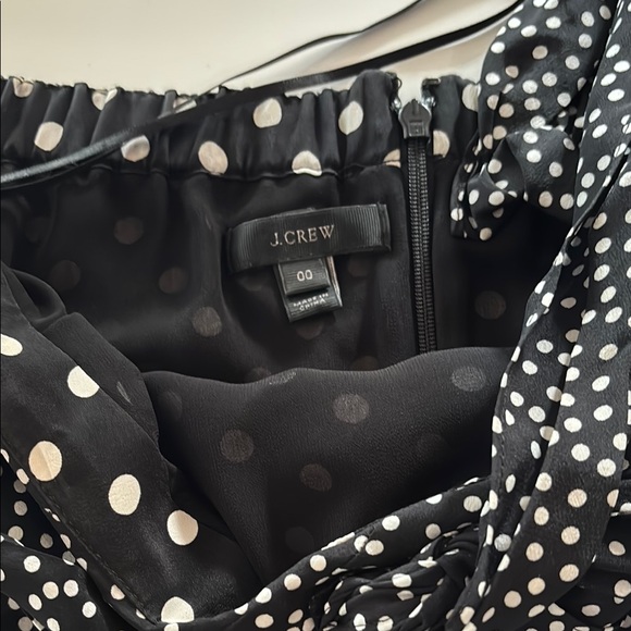 J. Crew One Shoulder Black and White Polka Dot Top, LIKE NEW 00 - Picture 5 of 6